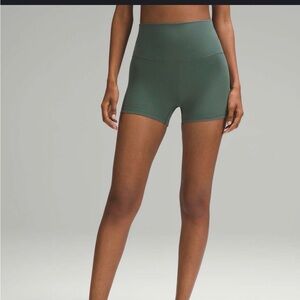 Lululemon 4” Align Shorts, dark forest, size: 10